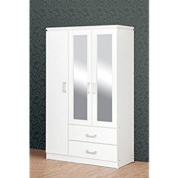 White 2 Door Wardrobes With Drawers With Recent Seconique Charles 3 Door 2 Drawer Mirrored Wardrobe In White (View 11 of 15)