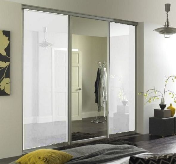 White 3 Door Mirrored Wardrobes Regarding Well Known Clearance Cheap Wardrobe Doors (View 14 of 15)