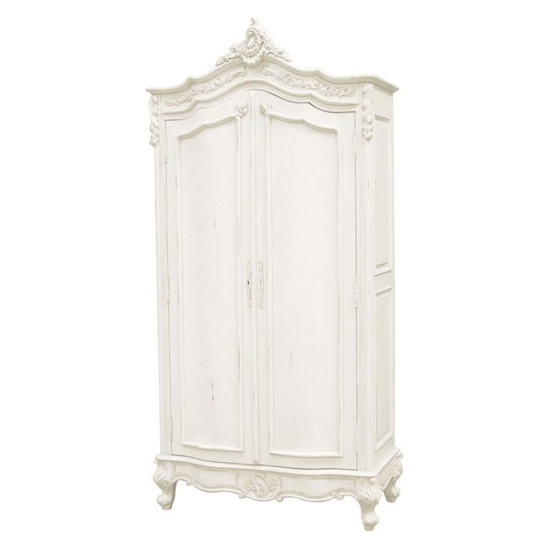 White Painted French Style Armoire (View 11 of 15)