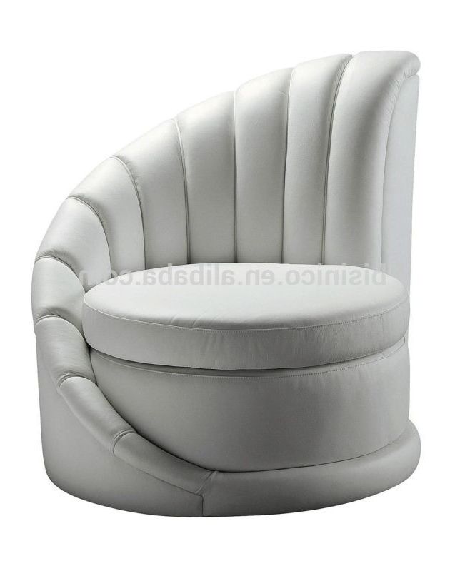 White Sofa Chairs Throughout Most Recent Bisini Postmodern Single Round Sofa,modern Furniture,genuine (View 6 of 10)