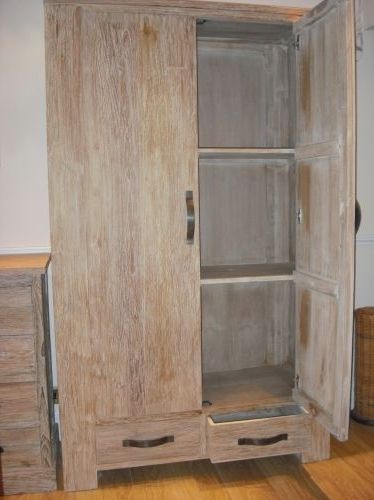 Whitewash Wardrobes With Regard To Famous Reclaimed Teak Wardrobe With White Wash Finish – Bedroom Wardrobes (View 2 of 15)