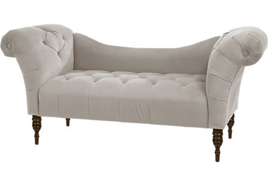 Whitmere Light Gray Chaise Bench – Transitional Inside Trendy Accent Chaises (View 6 of 15)
