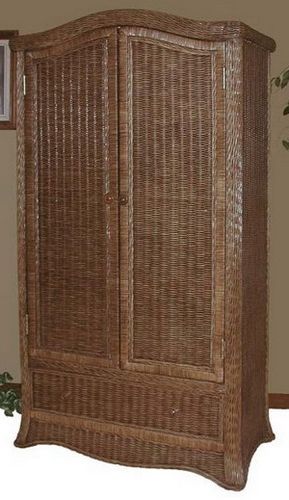 Wicker Armoire Wardrobes Pertaining To Well Known Wicker Outlet – Wicker Armoire Wardrobe Florentine (View 1 of 15)