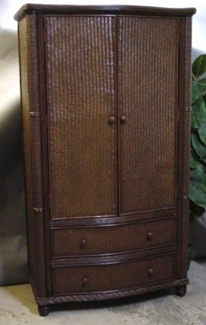Wicker Armoire Wardrobes Throughout 2017 Bombay Rattan Armoire & Wicker Wardrobe Cabinet / Wicker Country (View 6 of 15)