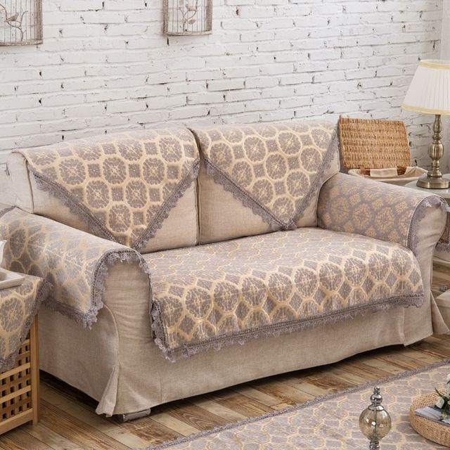 Widely Used New Grey Europe Style Sofa Cover Armrest Slipcover Chenille Fabric With Sectional Sofas From Europe (View 9 of 10)