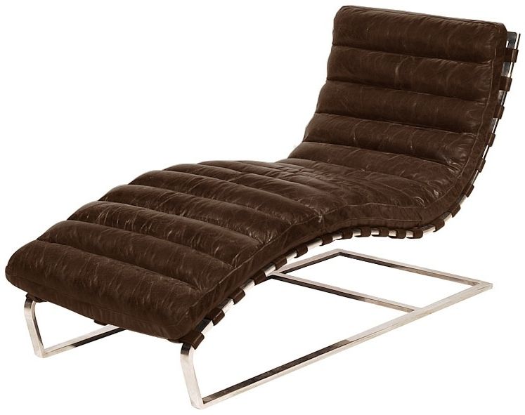 Widely Used Vintage Indoor Chaise Lounge Chairs Throughout Oviedo Leather Chaise (View 2 of 15)