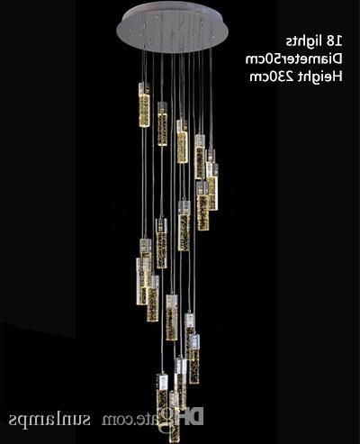 1.4 3.5m Modern Led Stairwell Chandeliers Crystal Stair Lighting In Recent Long Chandelier Lighting (Photo 2 of 10)