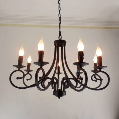 2017 Free Shipping Wrought Iron Chandelier Candles Classical 8 Pieces E14 Pertaining To Iron Chandelier (Photo 1 of 10)