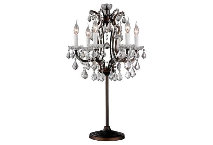 2017 Mini Chandelier Table Lamps In Chandelier Floor Lamp Edrexco Regarding Awesome Home Table Decor (View 5 of 10)