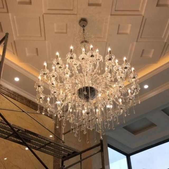 Aliexpress : Buy Svitz 45 Pcs Led Clear Crystal Light Hanging Inside Best And Newest Hotel Chandelier (View 6 of 10)