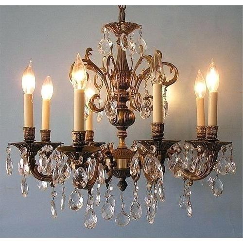 Antique Brass Crystal Chandelier Plus Archive With Tag Brass And Intended For 2018 Brass And Crystal Chandeliers (View 1 of 10)