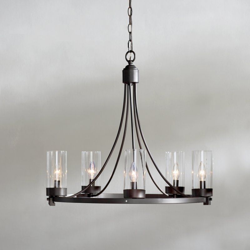 Best And Newest Candle Chandelier Regarding Laurel Foundry Modern Farmhouse Agave 5 Light Candle Style (View 2 of 10)