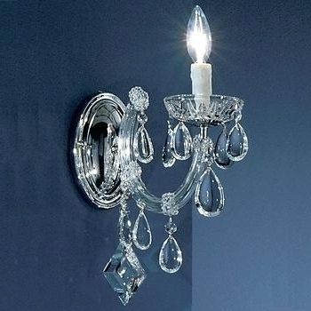 Best And Newest Wall Mounted Chandelier Lighting And Modern Elegant Silver Single Throughout Wall Mounted Chandeliers (Photo 8 of 10)