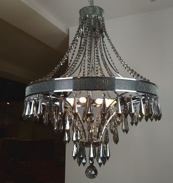 Best Modern Black Chandelier Similiar For Attractive Residence Grey Pertaining To Best And Newest Grey Crystal Chandelier (View 6 of 10)