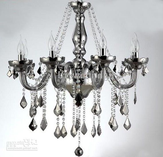 Bohemian Smoky Grey K9 Crystal Glass Chandelier Modern Fashion Art Intended For Latest Grey Crystal Chandelier (Photo 1 of 10)
