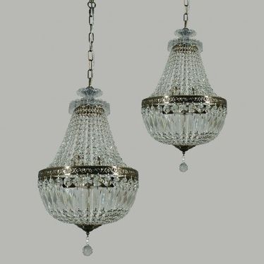 Brass And Crystal Chandeliers With Most Recent L2 1826 Lode Le Pavillon Antique Brass Basket Crystal Chandelier (View 9 of 10)
