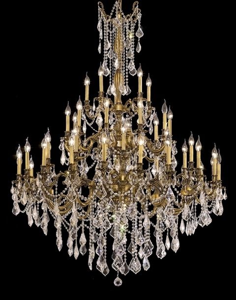 Buy Rosalia Clear Crystal Chandelier W 45 Lights In French Gold Inside Trendy French Gold Chandelier (Photo 6 of 10)