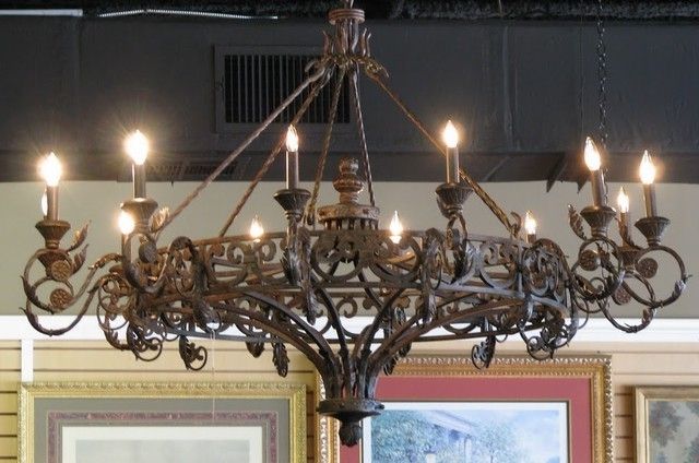 Cast Iron Chandelier In Trendy Traditional Round Cast Iron Antique Chandelier Wrought In (Photo 1 of 10)