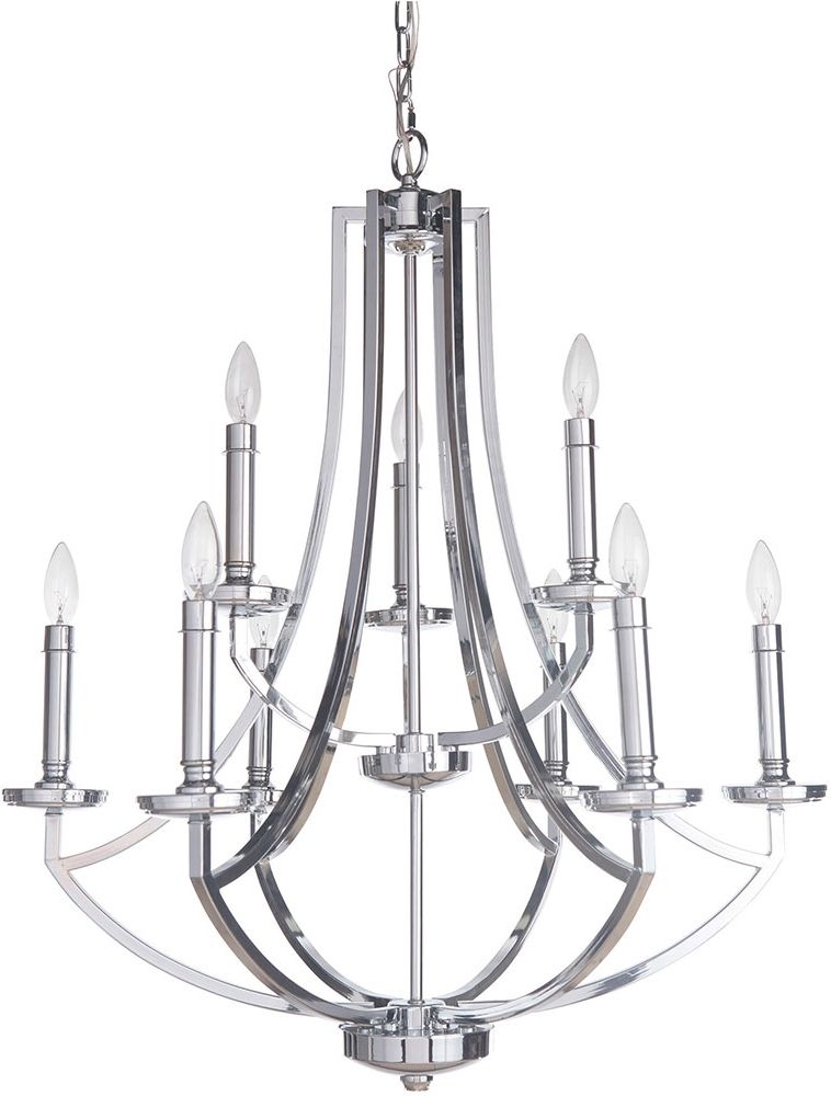 Chandelier Chrome Intended For Well Liked Craftmade 40029 Ch Hayden Chrome Chandelier Lighting – Cft 40029 Ch (Photo 7 of 10)