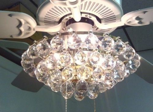 Chandelier Light Fixture For Ceiling Fan Pertaining To Most Up To Date White Ceiling Fan With Chandelier Light – Ceiling Fan With (Photo 5 of 10)