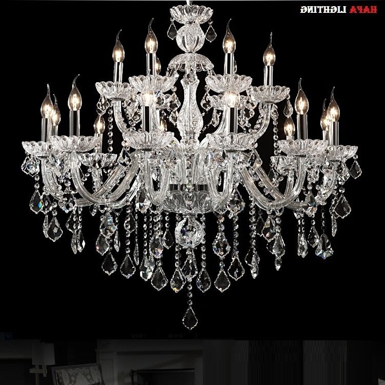 Cheap Big Chandeliers With Newest Free Shipping Large Crystal Chandelier 18 Arms Luxury Crystal Light (Photo 9 of 10)
