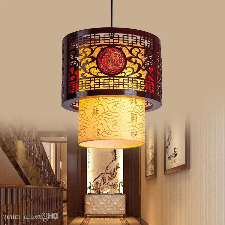 Chinese Led Hollow Wooden Bedroom Tea Restaurant Corridor Balcony With Regard To Popular Chinese Chandelier (Photo 2 of 10)