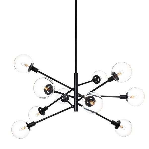 Contemporary Black Chandelier With Regard To Best And Newest Home Design : Modern Black Chandelier Black Iron Modern Chandelier (Photo 2 of 10)