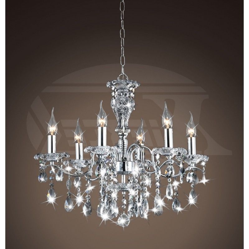 Creative Of Lighting Crystal Chandeliers Maddison Shine 6 Light Within Well Known Chrome And Crystal Chandelier (Photo 1 of 10)