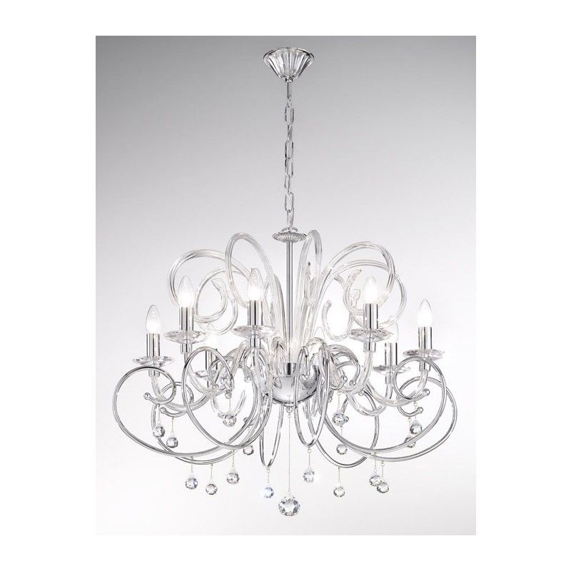 Crystal Chrome Chandeliers Pertaining To Fashionable Creative Of Lighting Crystal Chandeliers Maddison Shine 6 Light (Photo 6 of 10)