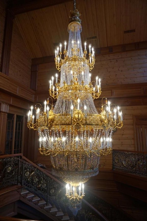 Current Expensive Crystal Chandeliers Pertaining To Huge Expensive Crystal Chandelier Stock Image – Image Of Wood, High (View 8 of 10)