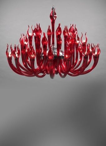Current Modern Red Chandelier Throughout Modern Chandelier Hydra 32 Arms Red – Crystolight Chandeliers (Photo 10 of 10)