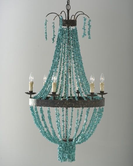 Current Turquoise Beads Six Light Chandeliers With Regina Andrew Design Turquoise Beads 6 Light Chandelier (View 1 of 10)