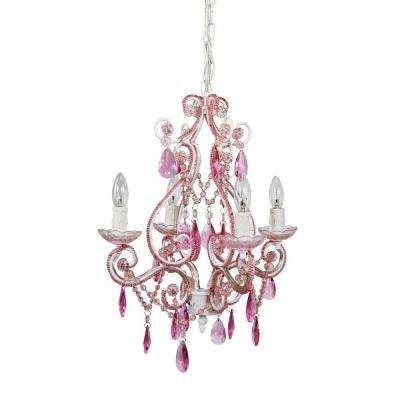 Famous Pink – Chandeliers – Lighting – The Home Depot Inside Pink Plastic Chandeliers (Photo 5 of 10)