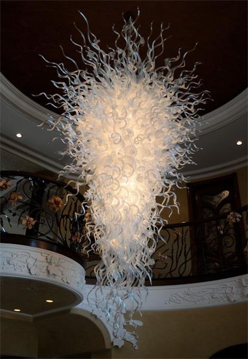 Famous Top Sale Modern Clear Glass Large Dale Chihuly White Blown Glass Regarding Large Glass Chandelier (Photo 10 of 10)