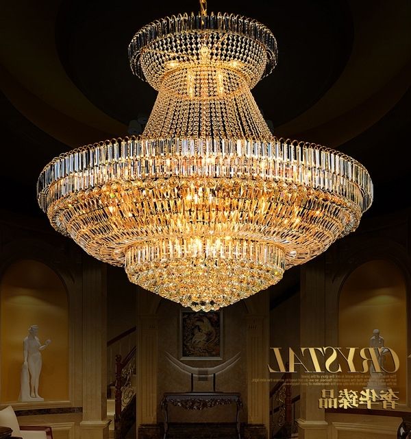 Fashionable Big Crystal Chandelier With Regard To Led Modern Gold Crystal Chandeliers Lights Fixture Round Crystal (Photo 1 of 10)