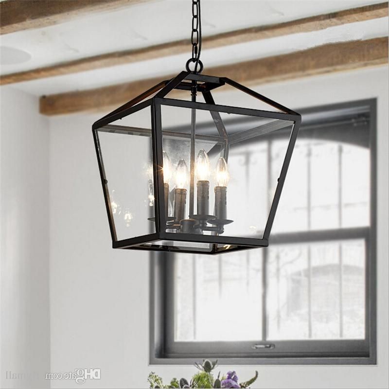 Favorite Cage Chandeliers Inside Retro Pendant Light Industrial Black Iron Cage Chandeliers 4 Light (View 5 of 10)