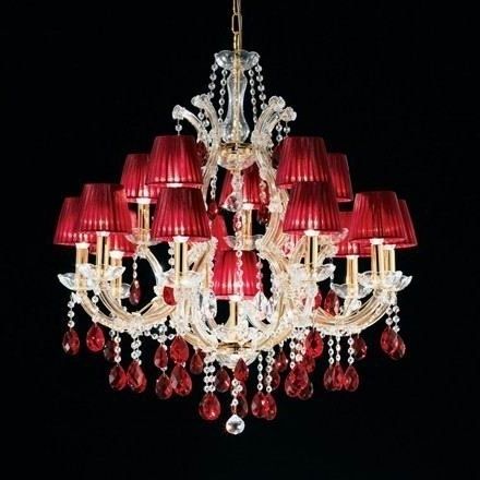 Free Shipping+crystal Chandelier,red Crystal Chandeliers With Shades For Best And Newest Red Chandeliers (Photo 10 of 10)