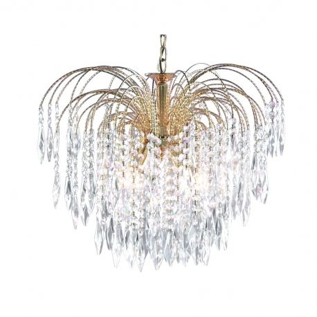 Gold 5 Light Ceiling Chandelier Fixture With Crystal Decoration Throughout Most Current Waterfall Chandeliers (Photo 10 of 10)