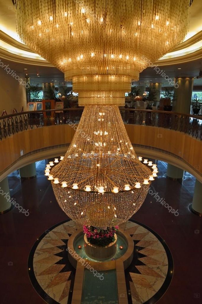 Huge Crystal Chandeliers In Famous The Huge Magnificent Crystal Chandelier — Stock Photo © Kavramm (View 4 of 10)