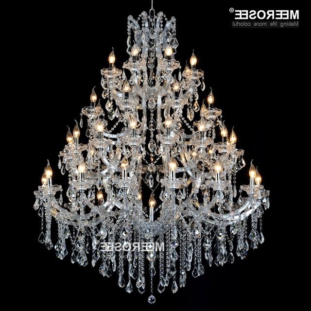 Huge Crystal Chandeliers Inside Widely Used Huge Crystal Chandelier Light Fixture For Hotel Project Gorgeous (View 9 of 10)
