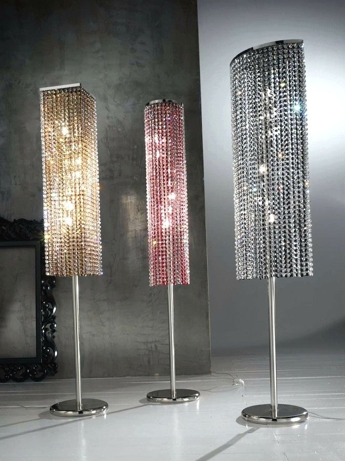 Impressive Standing Chandelier Floor Lamp With Lights Bling Crystal With Regard To Most Up To Date Tall Standing Chandelier Lamps (View 9 of 10)