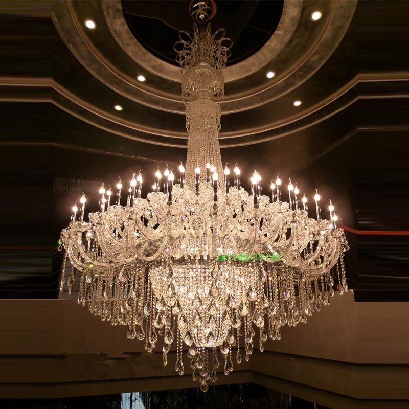 Large Crystal Chandelier Chrome Extra For Hotel Intended Attractive In Most Recently Released Large Contemporary Chandeliers (View 10 of 10)