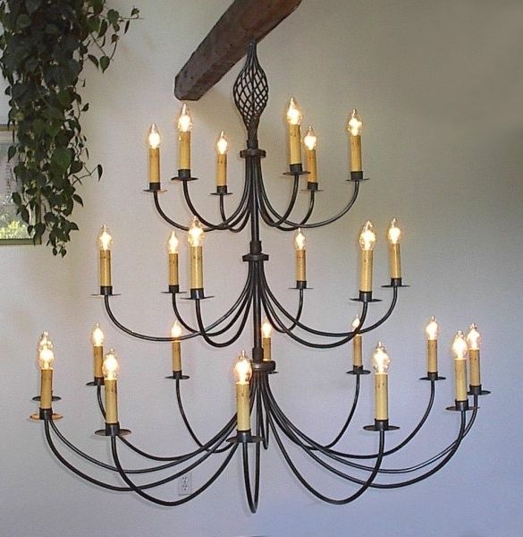 Large Iron Chandelier With Regard To Popular Ace Wrought Iron Custom Large Wrought Iron Chandelier 60 Inch Dia (Photo 5 of 10)