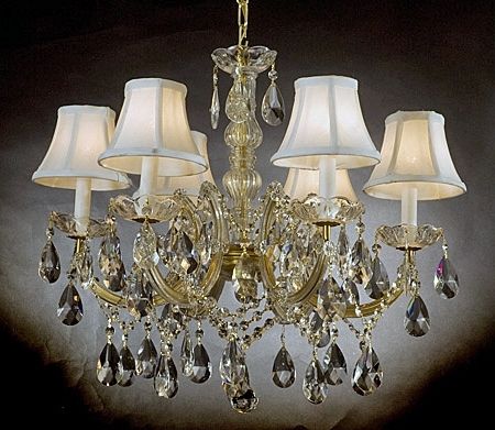 Latest Crystal Chandeliers With Shades Pertaining To Chandelier Chandeliers Crystal In Crystal Chandelier With Shade (View 1 of 10)
