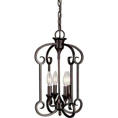 Latest Small Bronze Chandelier Throughout Mini – Bronze – Chandeliers – Lighting – The Home Depot (View 9 of 10)