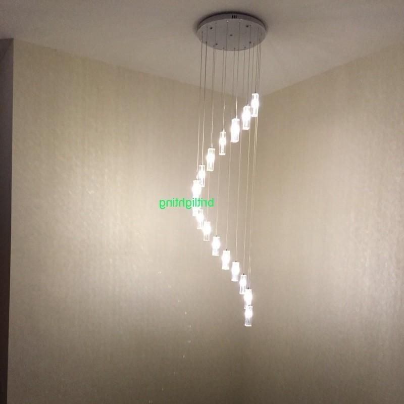 Long Chandelier For Most Popular Long Crystal Chandelier Stair Spiral Crystal Chandelier Lighting (Photo 5 of 10)