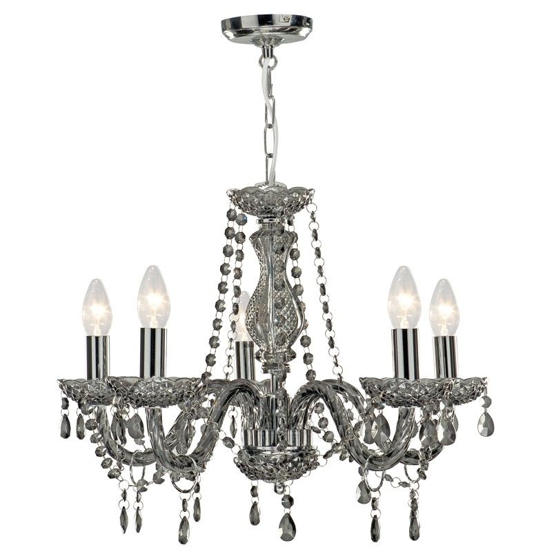 Marie Therese 5 Light Chandelier – Smoked Grey – Lighting Direct Regarding Well Known Grey Chandeliers (View 5 of 10)