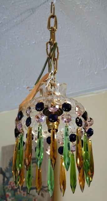 Most Current Sold* Beautiful Coloured Glass Chandelier Pertaining To Coloured Glass Chandelier (View 6 of 10)