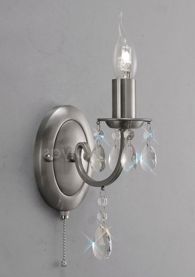 Most Popular Kyra Contemporary Crystal Chandelier Single Wall Light – Mirror Mania Intended For Black Chandelier Wall Lights (Photo 10 of 10)