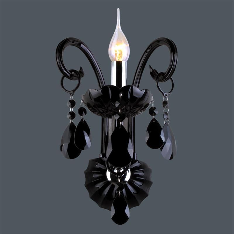 Most Popular Online Cheap Modern Black Crystal Wall Lamps Luxury Wall Lights With Black Chandelier Wall Lights (Photo 3 of 10)